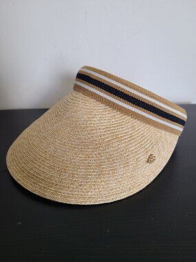 Helen Kaminski Bianca Visor Hat Black Stripe